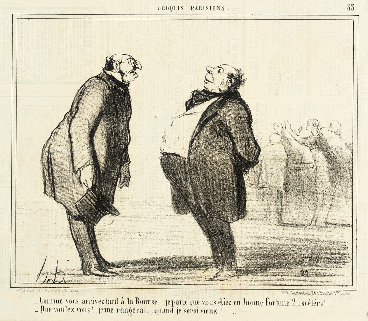 How Late You Arrive at the Stock Exchange by Honoré Daumier