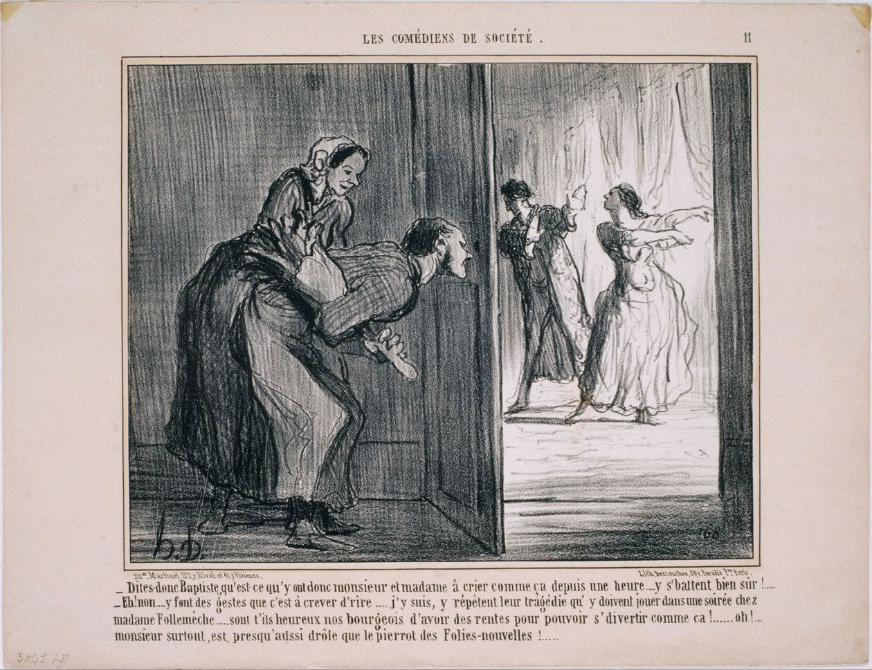 The Amateur Actors - Say, Baptiste, What Do They Have... by Honoré Daumier