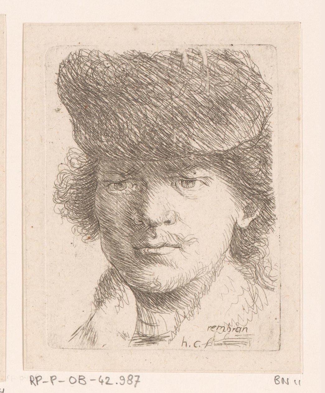 Portrait of Rembrandt with High Cap by Honoré Coussin