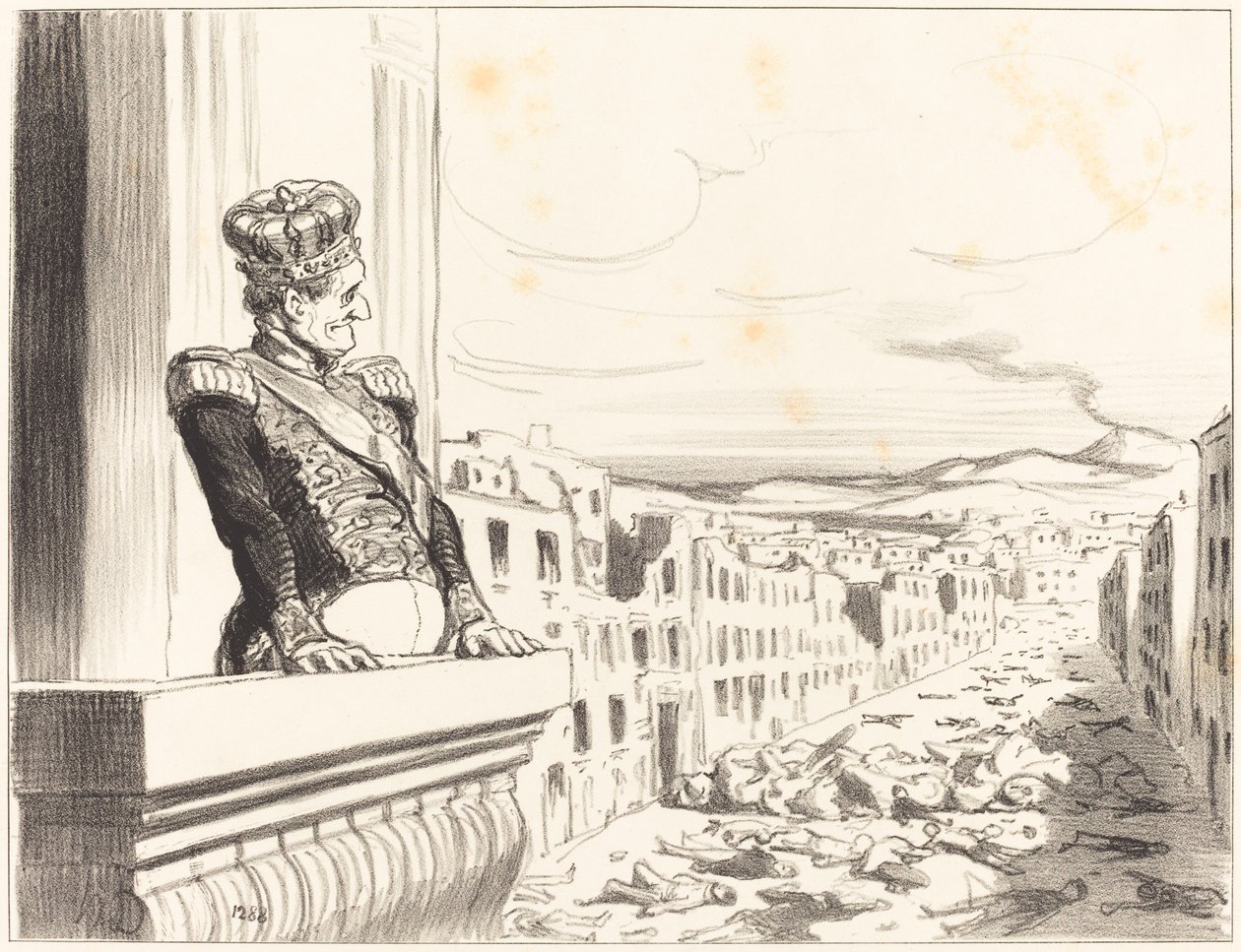 In Naples - The Best of Kings... (1st plate) by Honoré Daumier