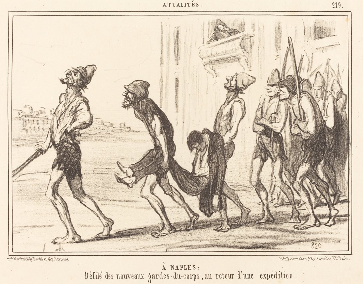 A Naples: Parade of the Bodyguards by Honoré Daumier