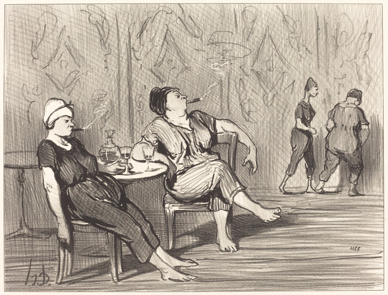 At the Refreshment Stand by Honoré Daumier