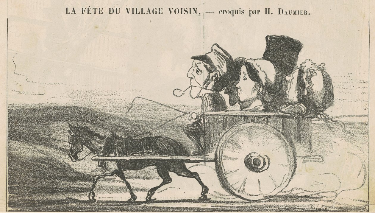 In the Countryside, No Strikes by Coachmen (recto); Villagers Content with Economies (verso) by Honoré Daumier