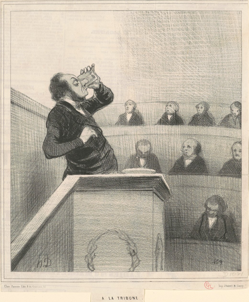 At the Tribune by Honoré Daumier