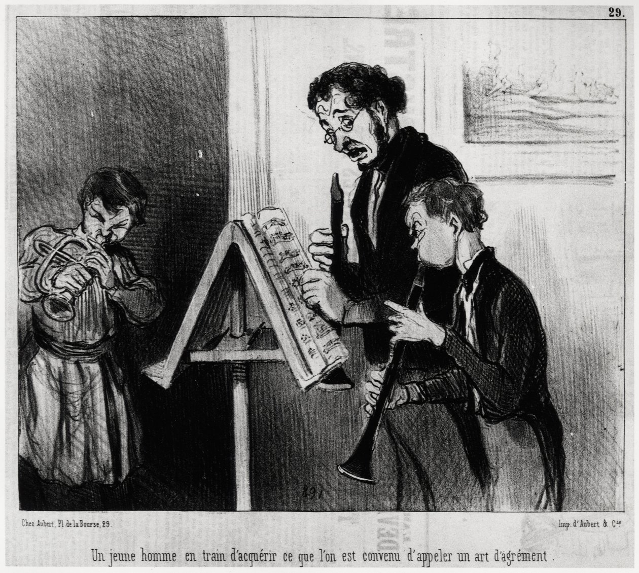 A Young Man Acquiring What is Known as an Art of Charting (Illustration by Honore Daumier, published in Charivari, 4 June) by Honoré Daumier