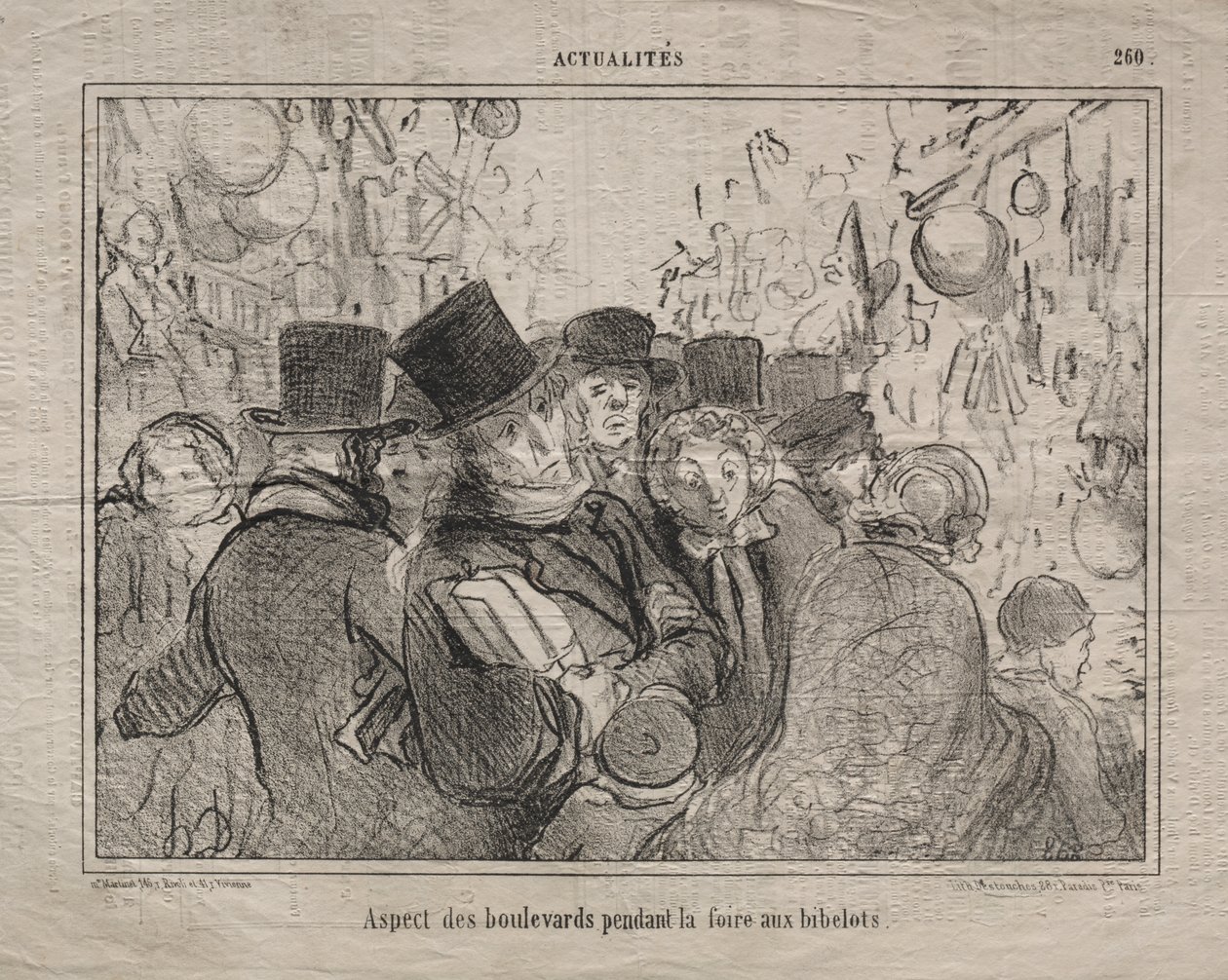 Actualities (No. 260): View of Boulevards During a Market for Trinkets by Honoré Daumier
