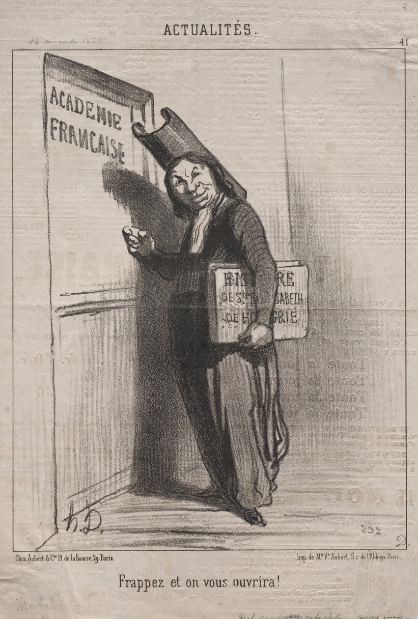 Actualities (No. 41): Knock and it will open for you! by Honoré Daumier