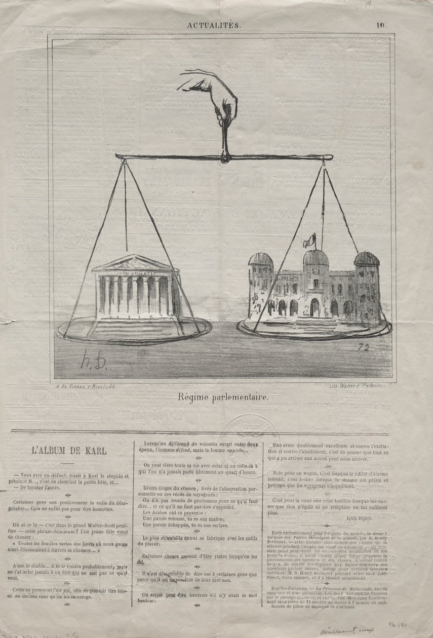 Actualities No. 10: Parliamentary Regime, 1870 by Honoré Daumier