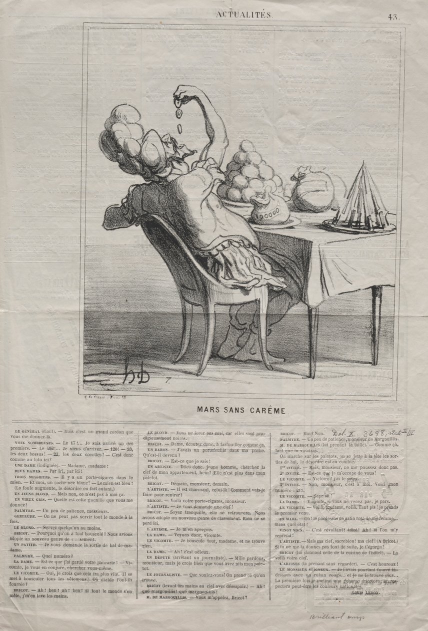 Actualities No. 43: March without Lent by Honoré Daumier