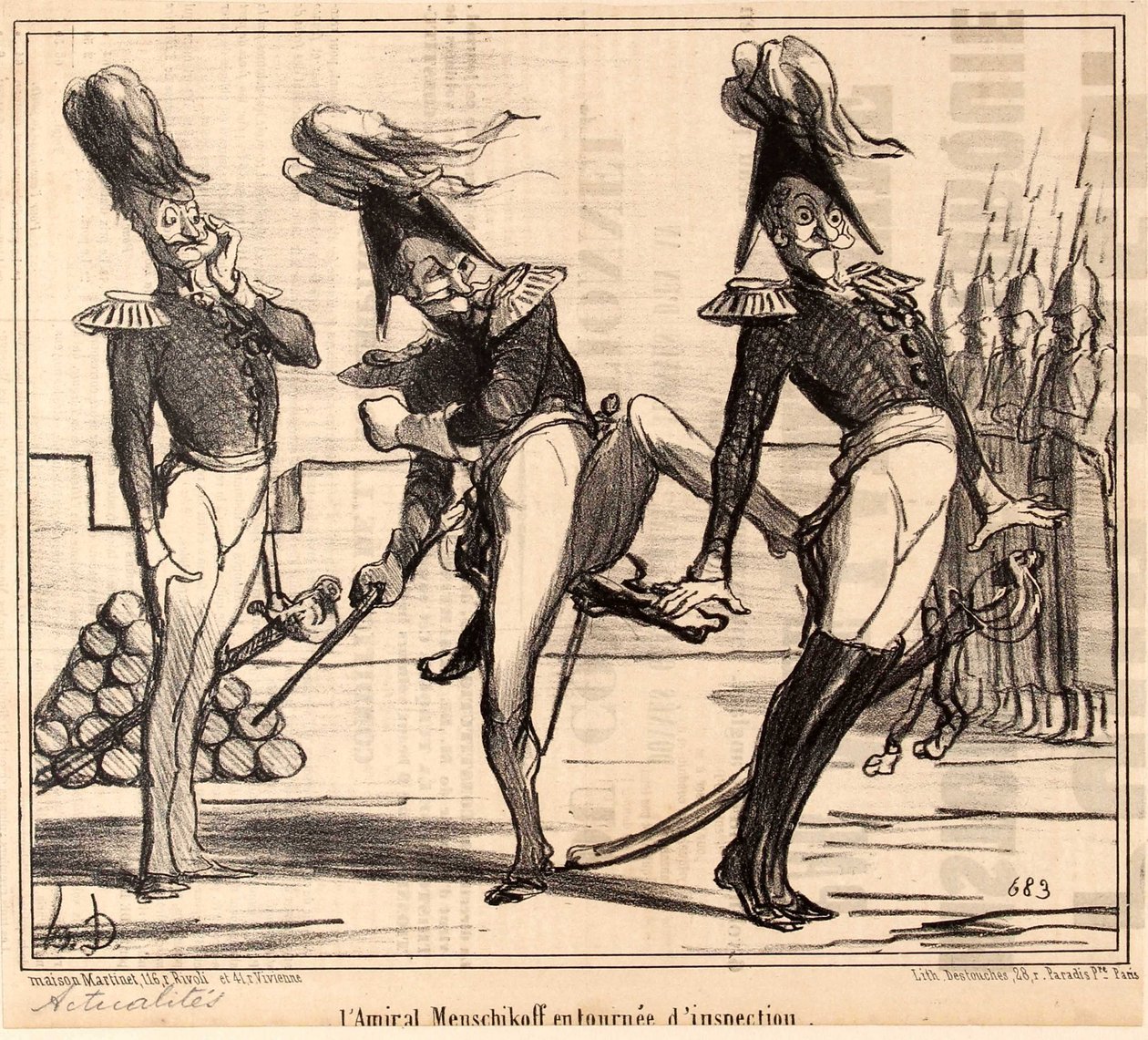 Admiral Alexander Sergeyevich Menshikov on Inspection Tour by Honoré Daumier