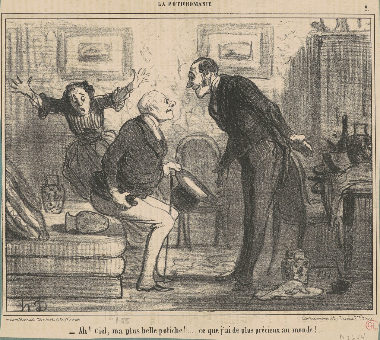 Ah! Heaven, my most beautiful vase! by Honoré Daumier