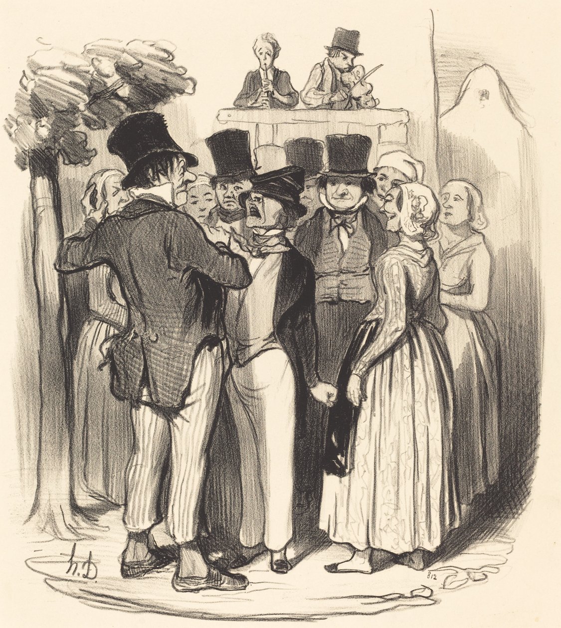Ah! Gringalet from Paris... You Will Come to Dance... by Honoré Daumier