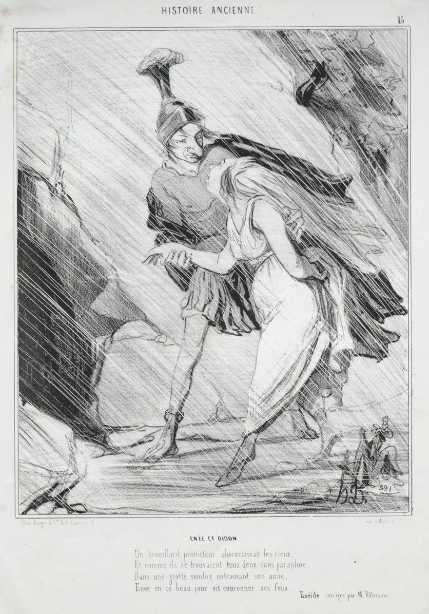 Ancient History (plate 15): Aeneas and Dido by Honoré Daumier