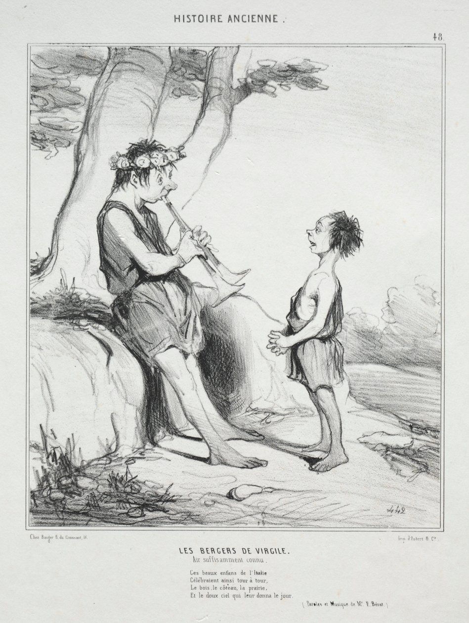 Ancient History, plate 48: The Shepherds of Virgil by Honoré Daumier