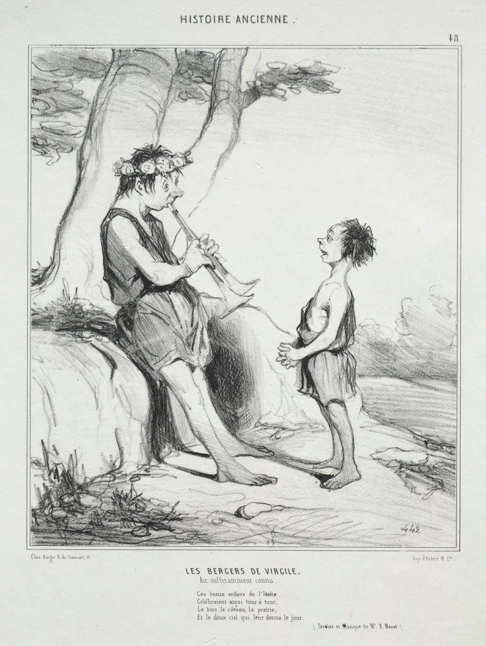 Ancient History, Plate 48: The Shepherds of Virgil by Honoré Daumier