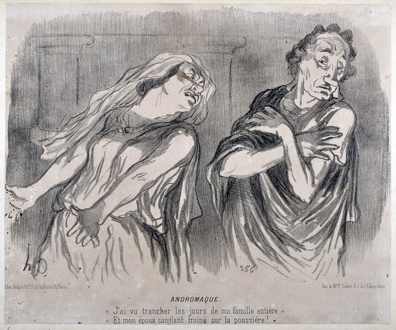 Andromaque Engraving by Honore Daumier (1808-1879) in Le Charivari. Palais Longchamp, Musee des Beaux Arts de Marseille by Honoré Daumier