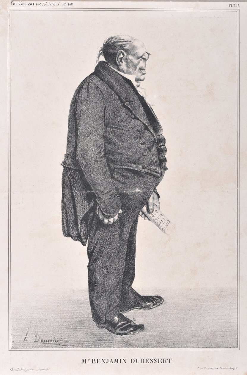 Artwork by Honore Daumier Charivari dates from 1833: Serie Celebrites de la Caricature 