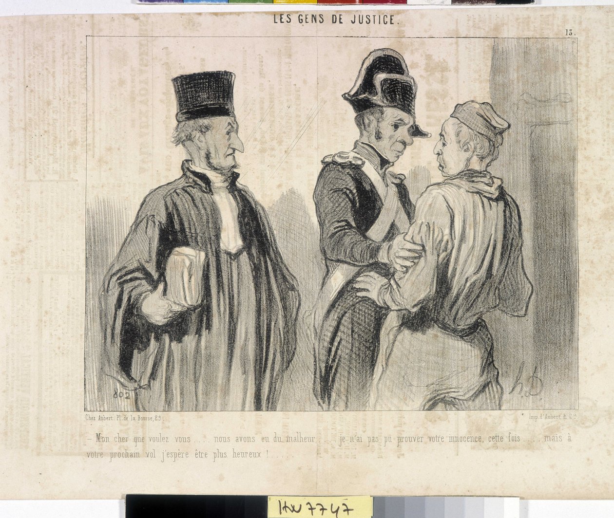 Artwork by Honore Daumier Charivari dates from 1845: Serie LES PEANS DE JUSTICE. 