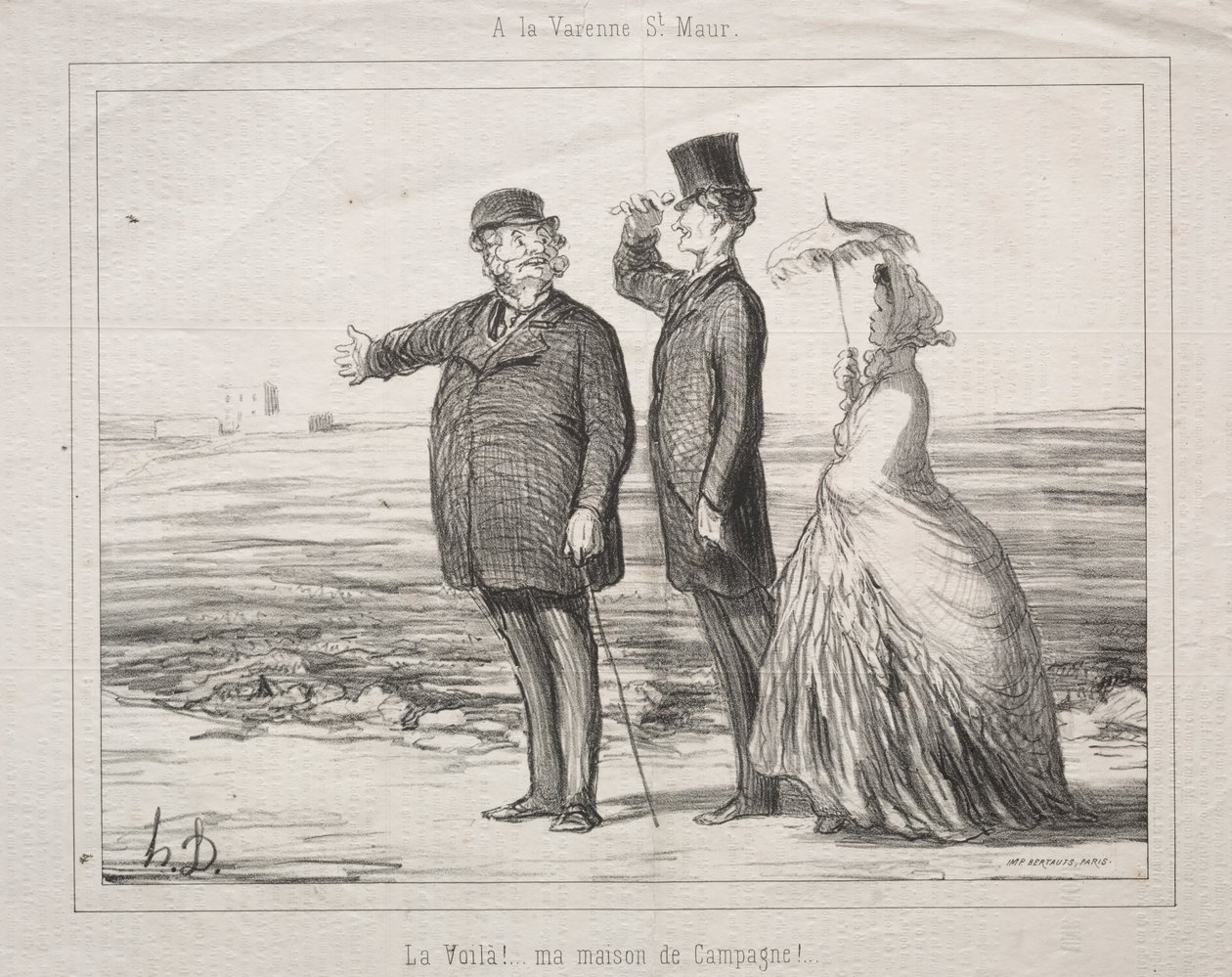 At Varenne-Saint-Maur: Behold! Here it is, my house in the country! by Honoré Daumier