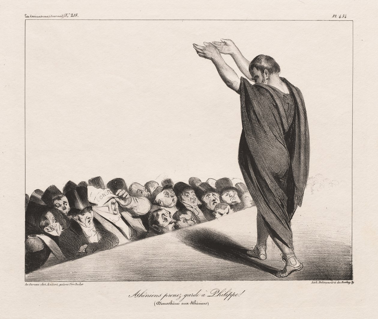 Athenians Beware of Phillip! (Demosthenes to the Athenians) by Honoré Daumier