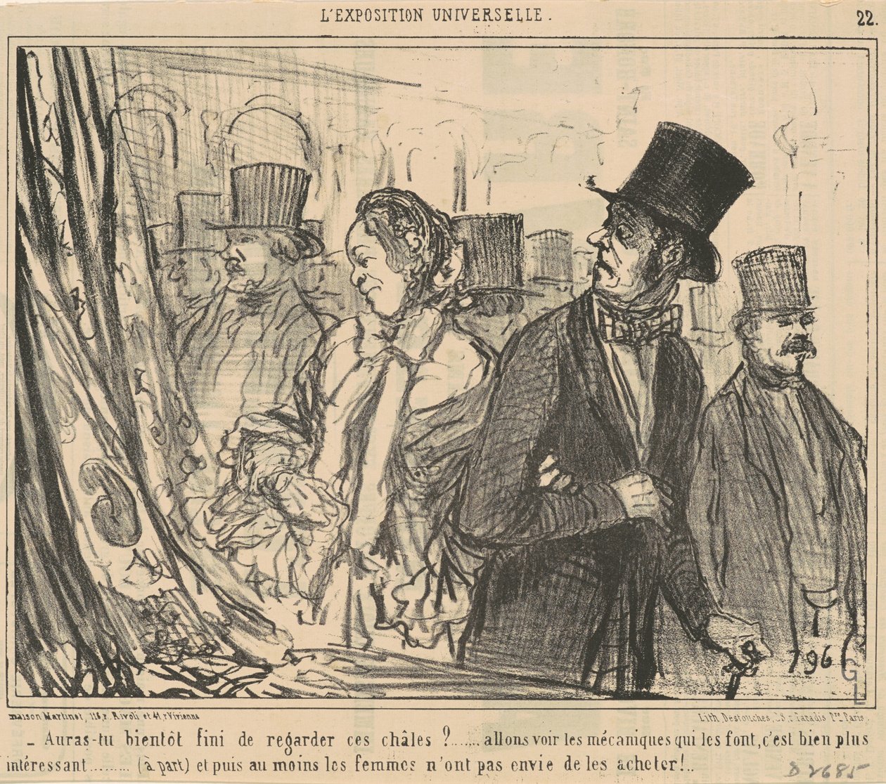 Will You Soon Be Done Looking at These Shawls? by Honoré Daumier