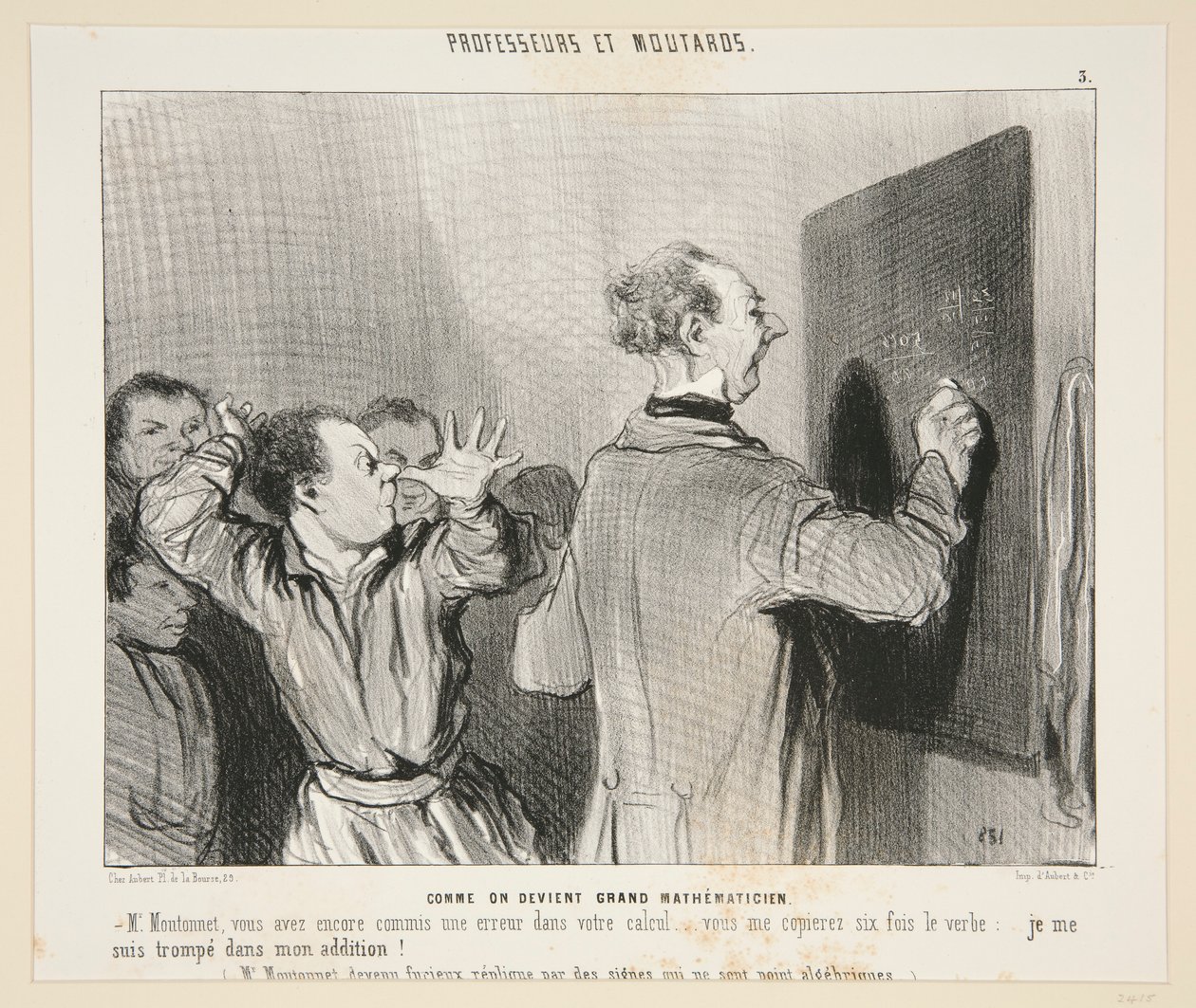 How to Become a Great Mathematician; No. 3 of Professors and Brats by Honoré Daumier