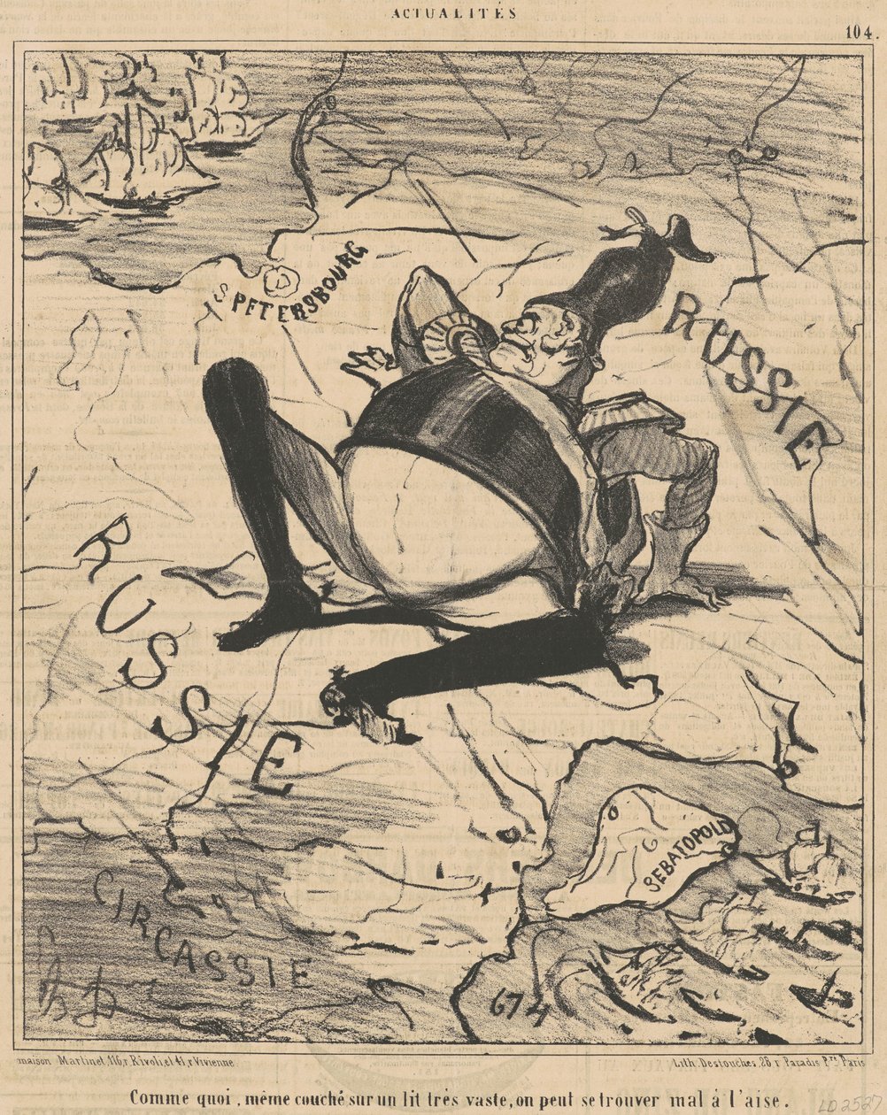 As for ... on a very large bed ... by Honoré Daumier
