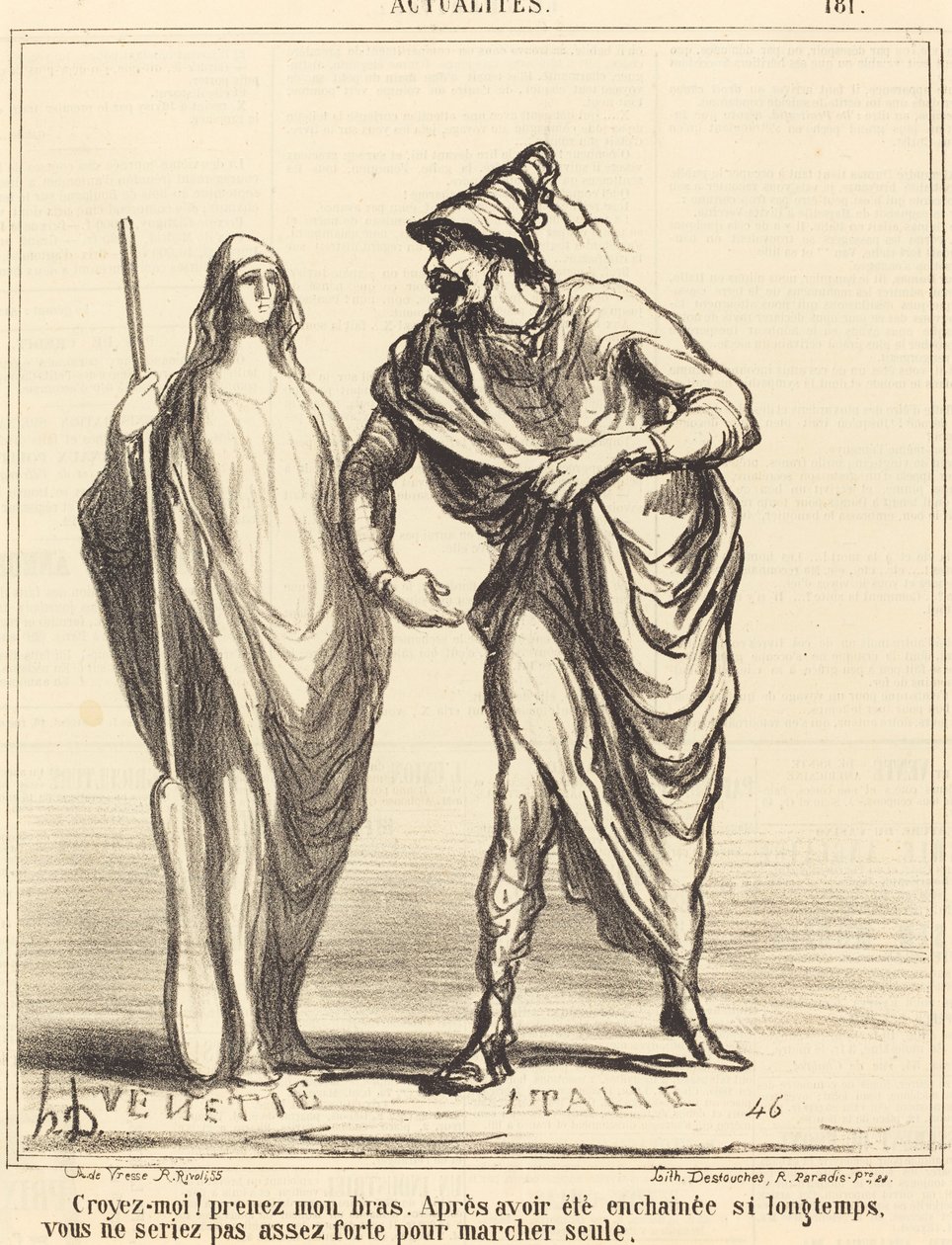 Believe Me! Take My Arm... by Honoré Daumier