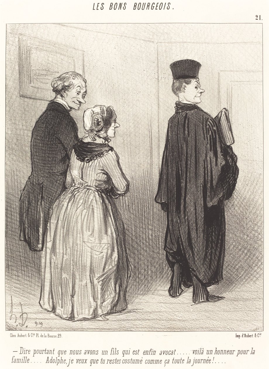 To think... we have a son who is... a lawyer... by Honoré Daumier
