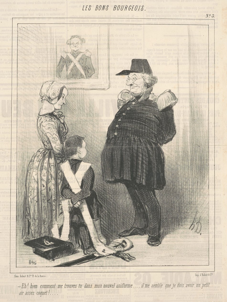 Well! How do you find me in my new uniform ... by Honoré Daumier