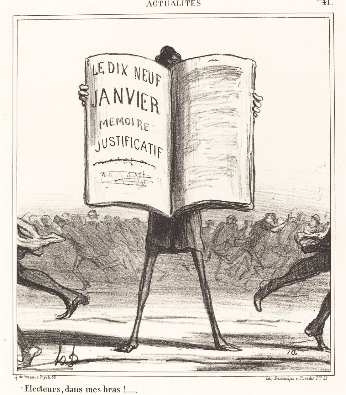 Voters, in My Arms!... by Honoré Daumier