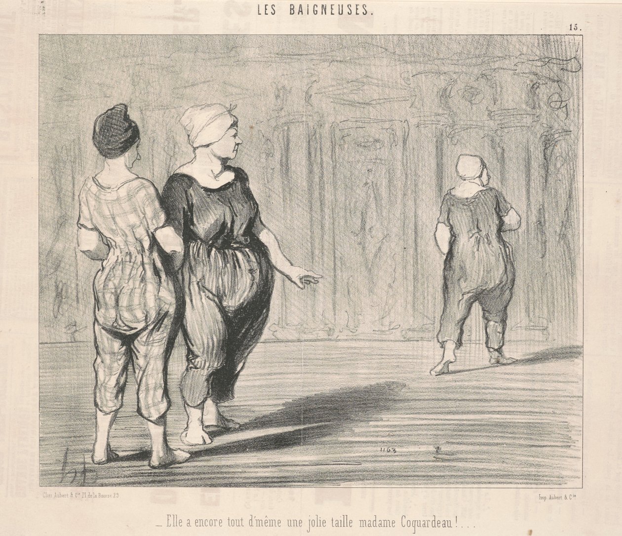 She still has ... a nice figure Madame Coquardeau! by Honoré Daumier