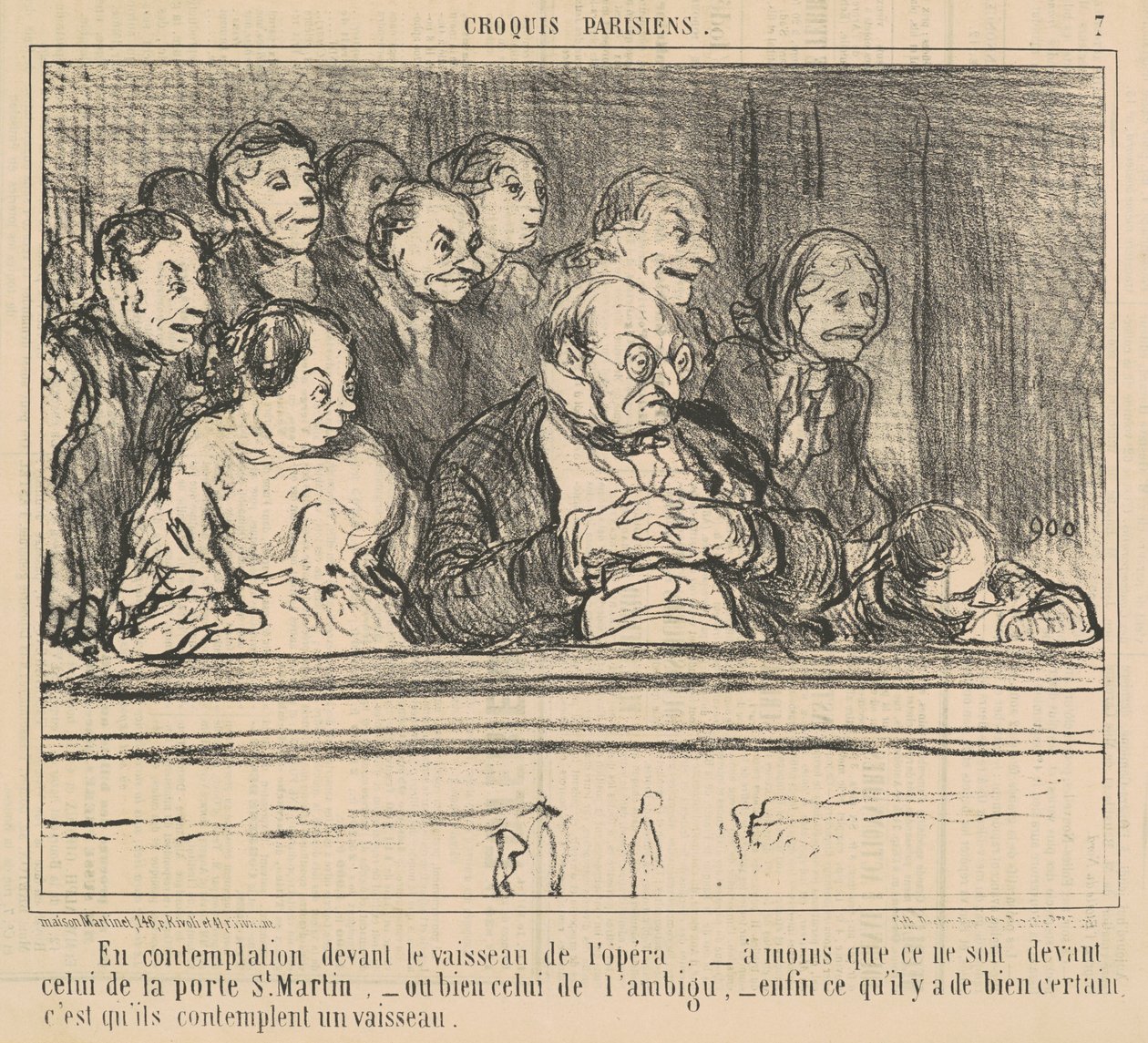In Contemplation Before the Opera Ship by Honoré Daumier