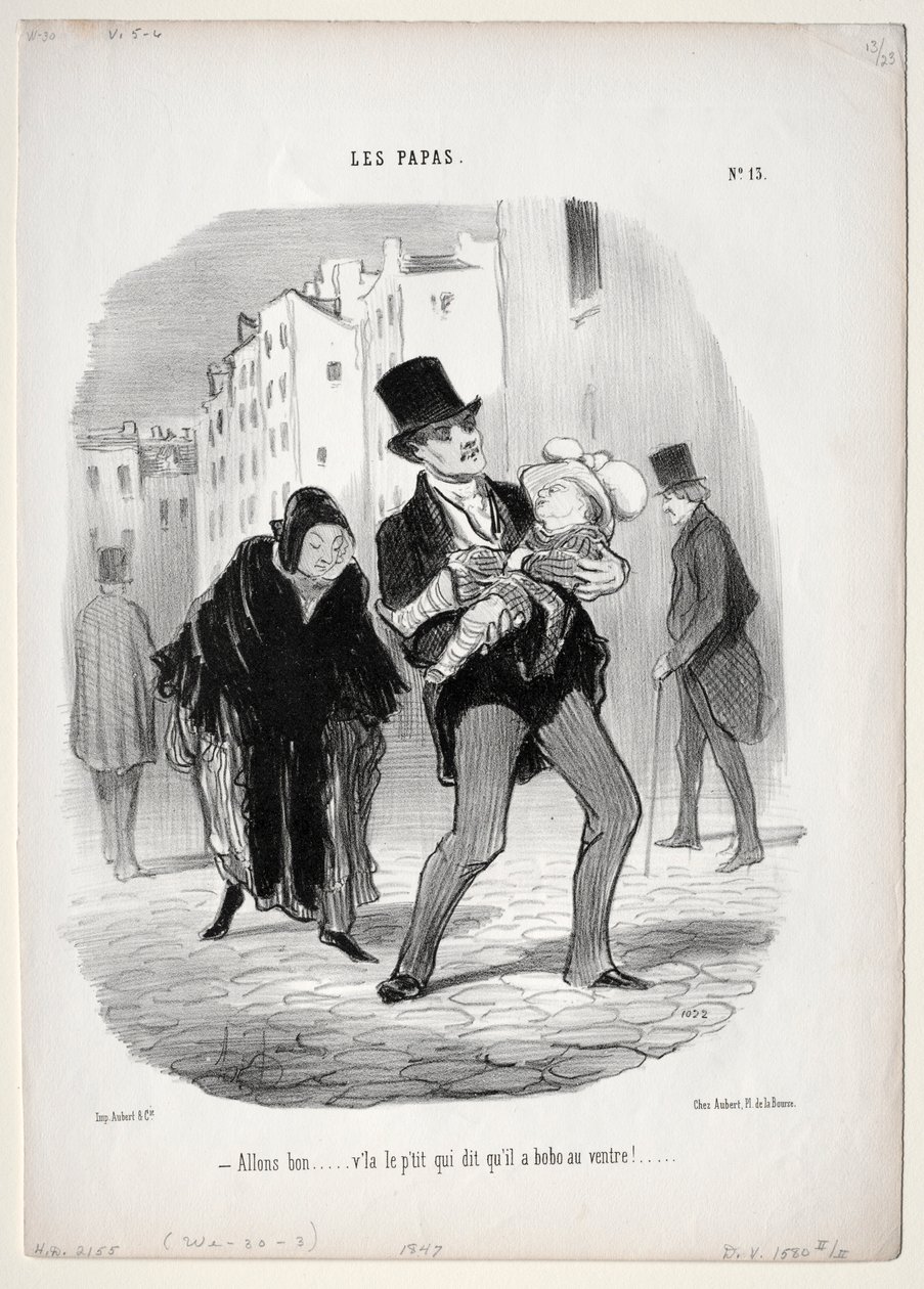 Fathers, Plate 13: Come Along, Dear... by Honoré Daumier