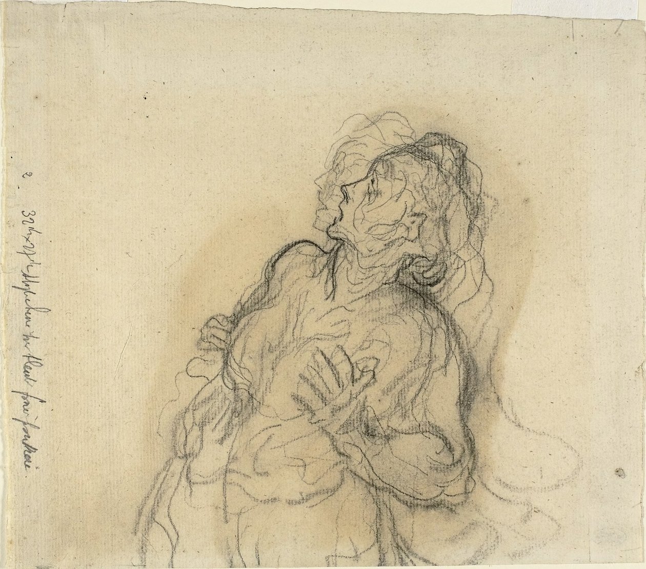 Frightened Woman by Honoré Daumier