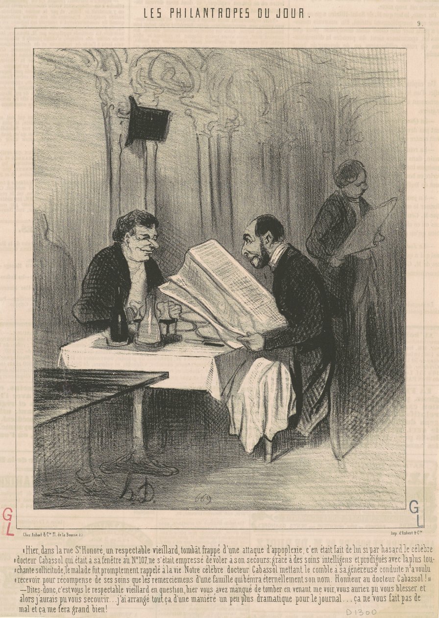 Yesterday in Saint-Honoré Street ... an old man by Honoré Daumier