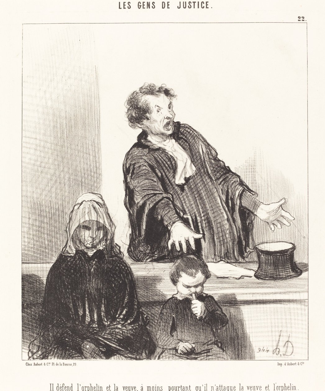 He Defends the Orphan and the Widow, Unless... by Honoré Daumier