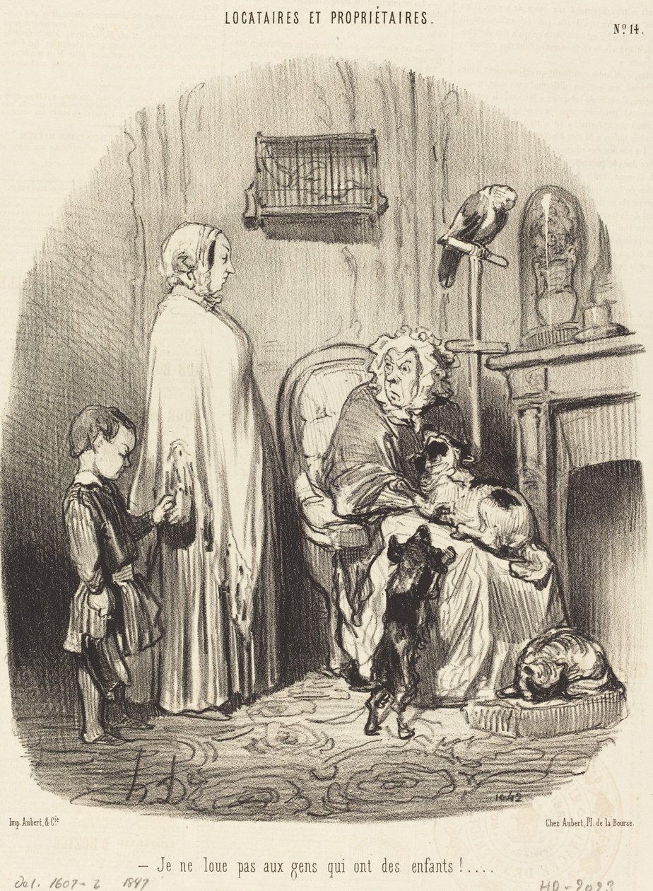 I Do Not Rent to People Who Have Children! by Honoré Daumier