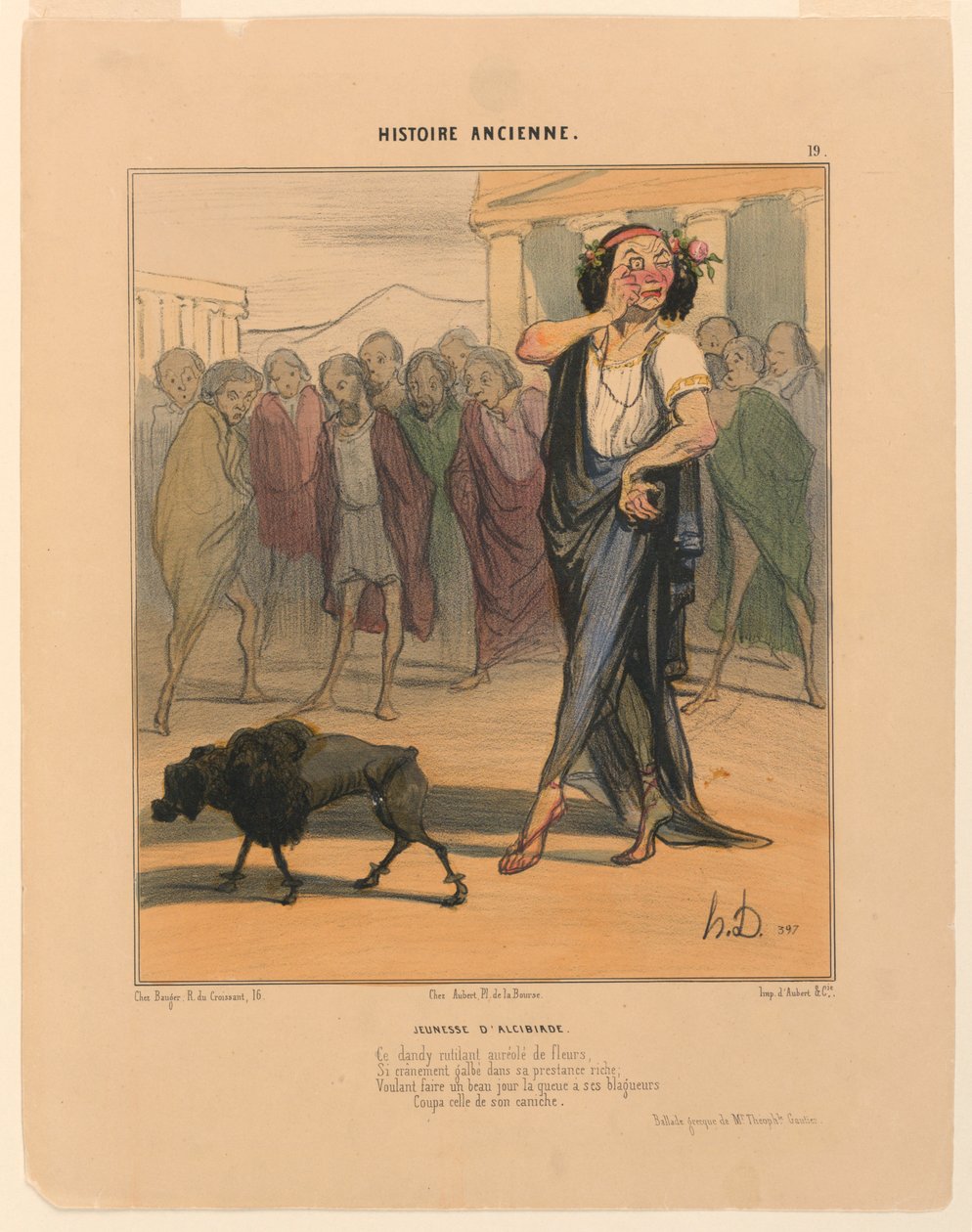 Youth of Alcibiades, plate 19 from the Ancient History by Honoré Daumier