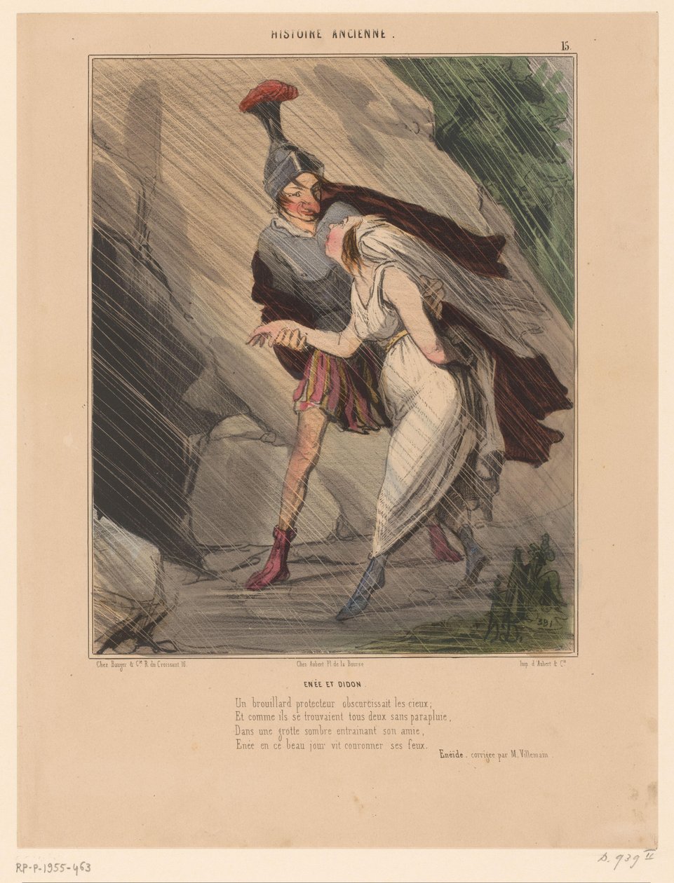 Caricature of Aeneas and Dido by Honoré Daumier