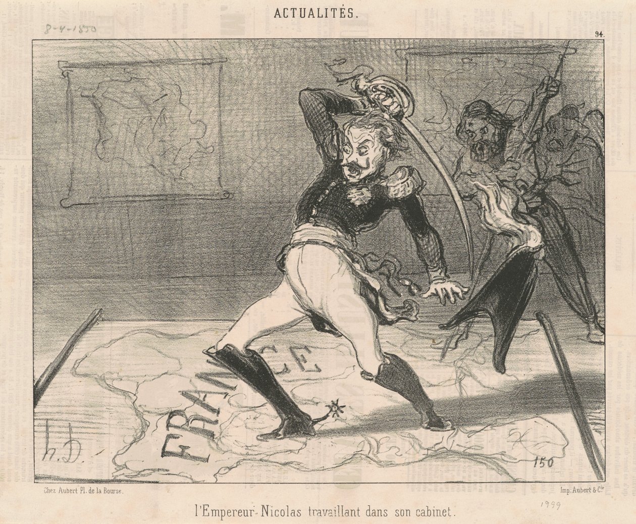 Emperor Nicholas working in his office by Honoré Daumier