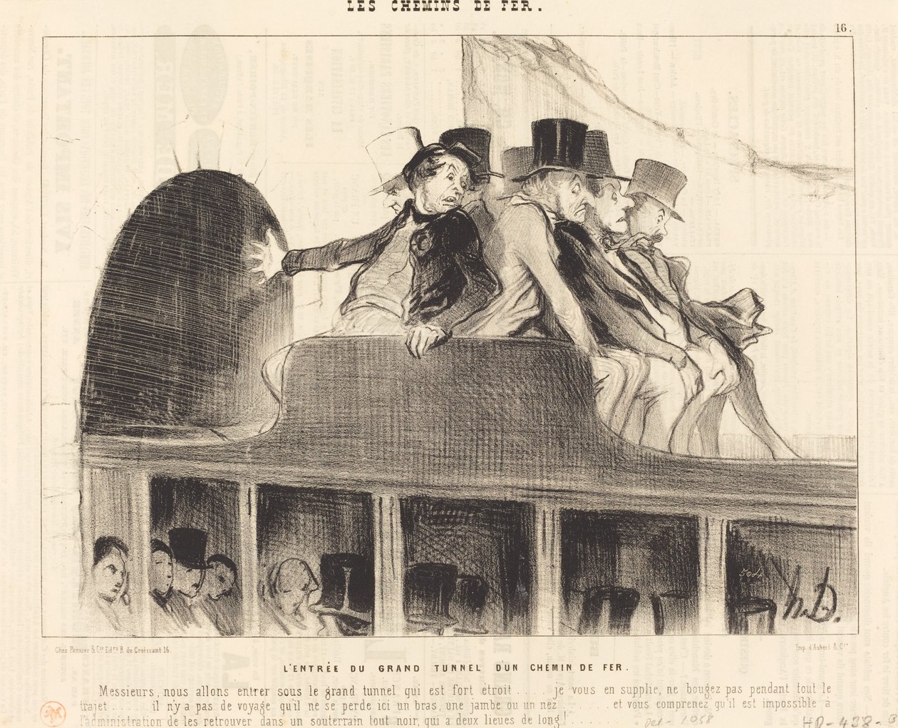 The Entrance of the Grand Tunnel of a Railway by Honoré Daumier