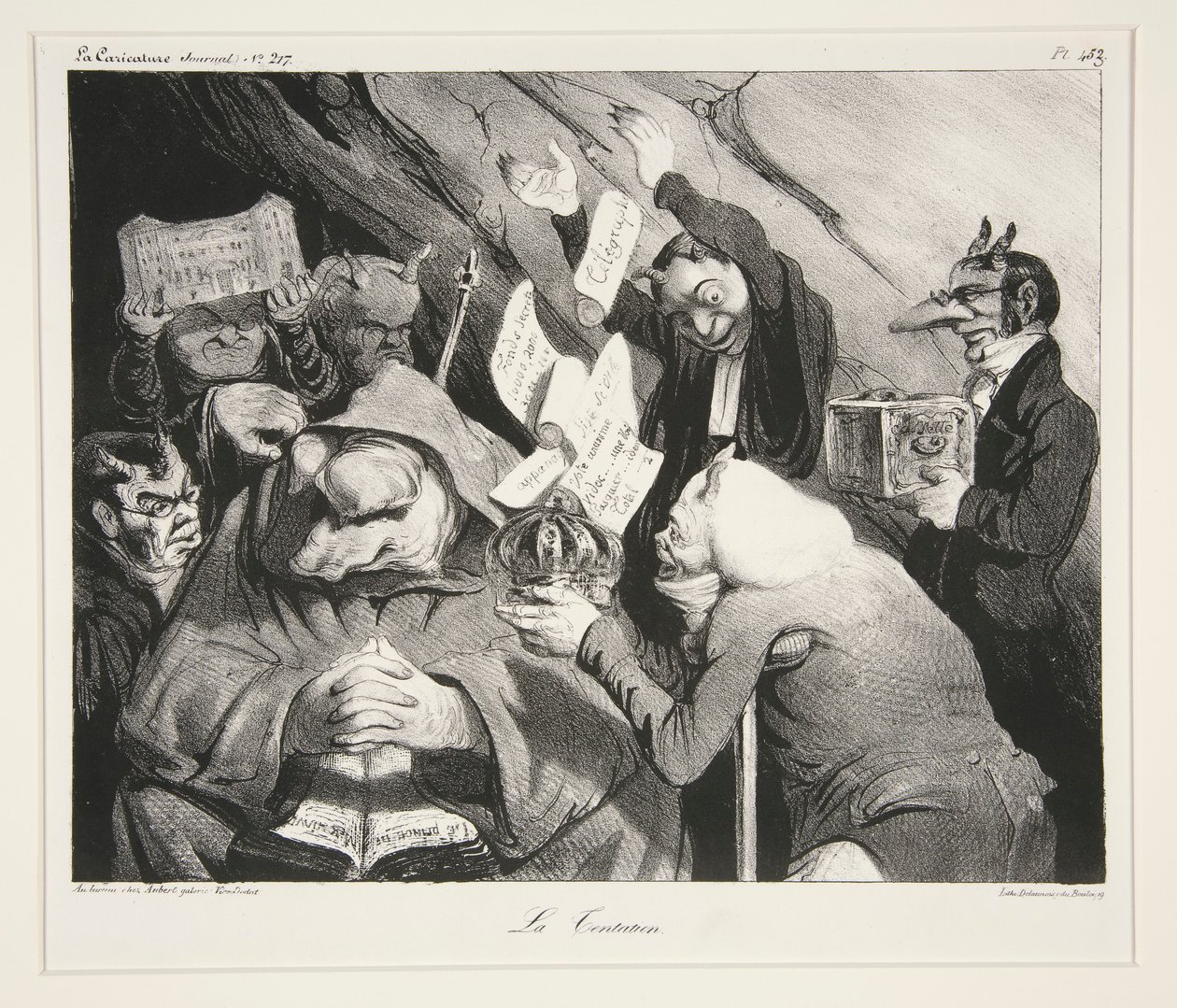 The Temptation, pl. 453 from the journal La Caricature no. 217 by Honoré Daumier