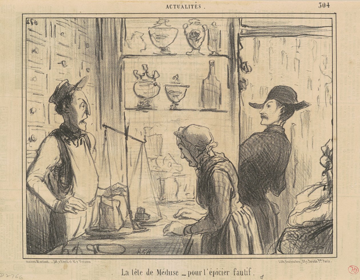 The Head of Medusa for the Guilty Grocer by Honoré Daumier