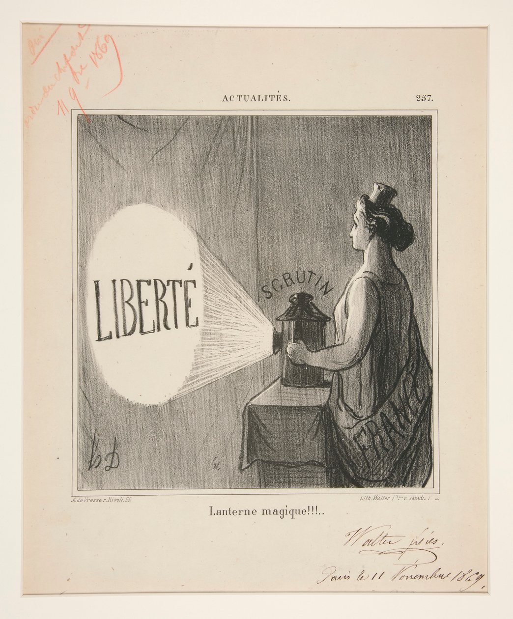 Magic Lantern!!!, #257 from Actualities by Honoré Daumier