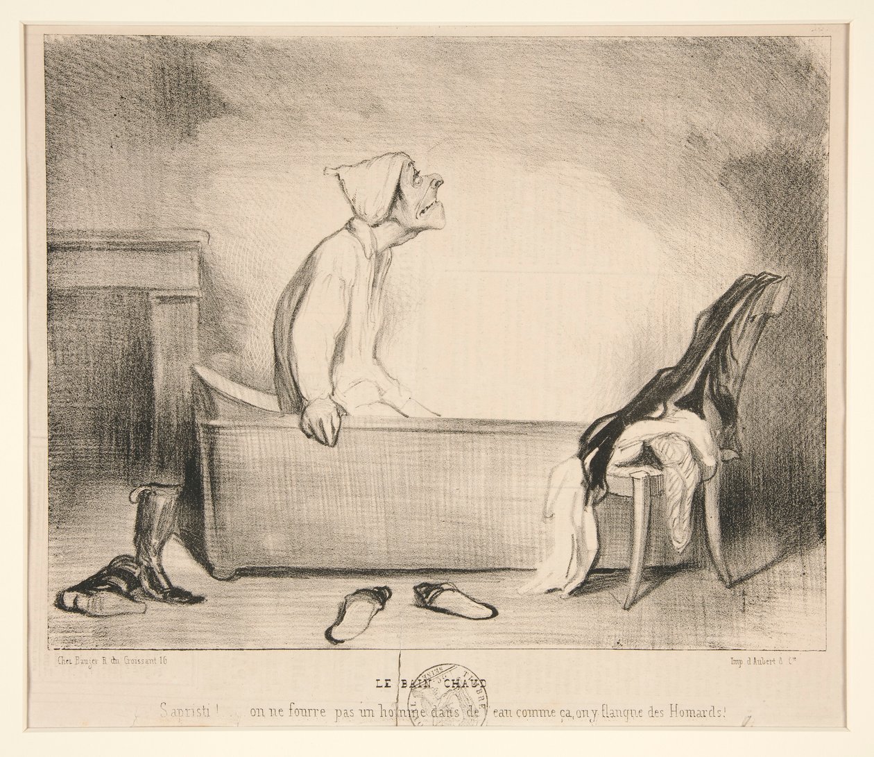 The Hot Bath. Sapristi! by Honoré Daumier