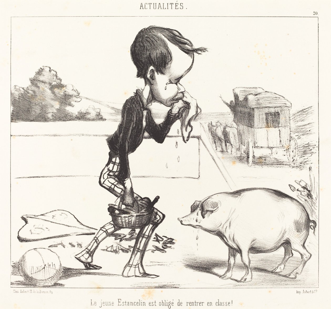 Young Estancelin is Forced to Return to Class! by Honoré Daumier