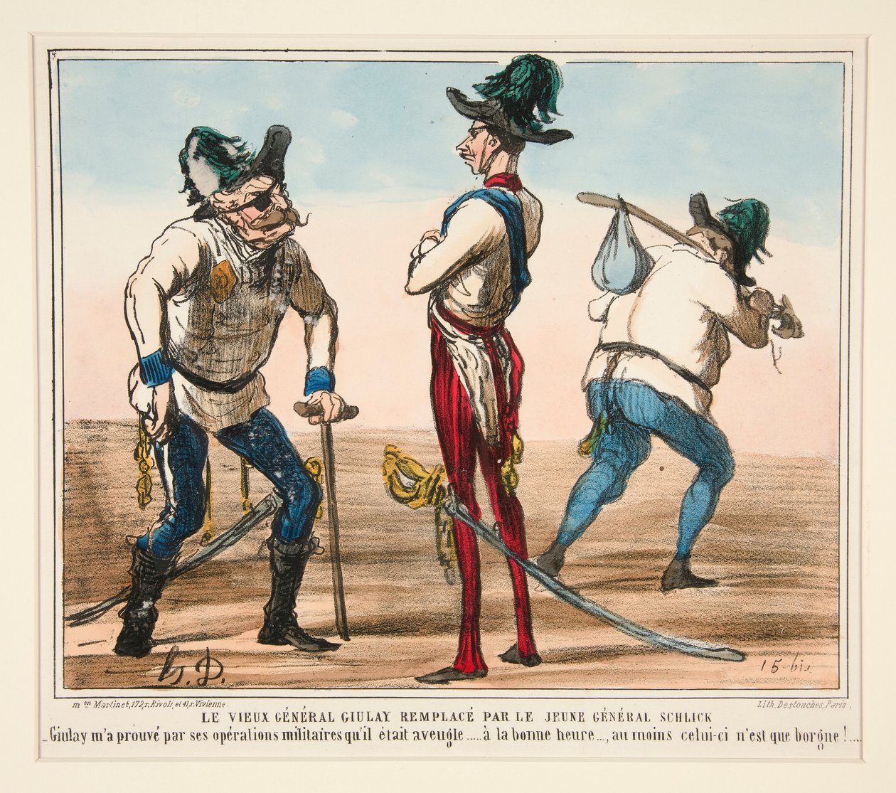 The Old General Giulay Replaced by the Young General Schlick by Honoré Daumier