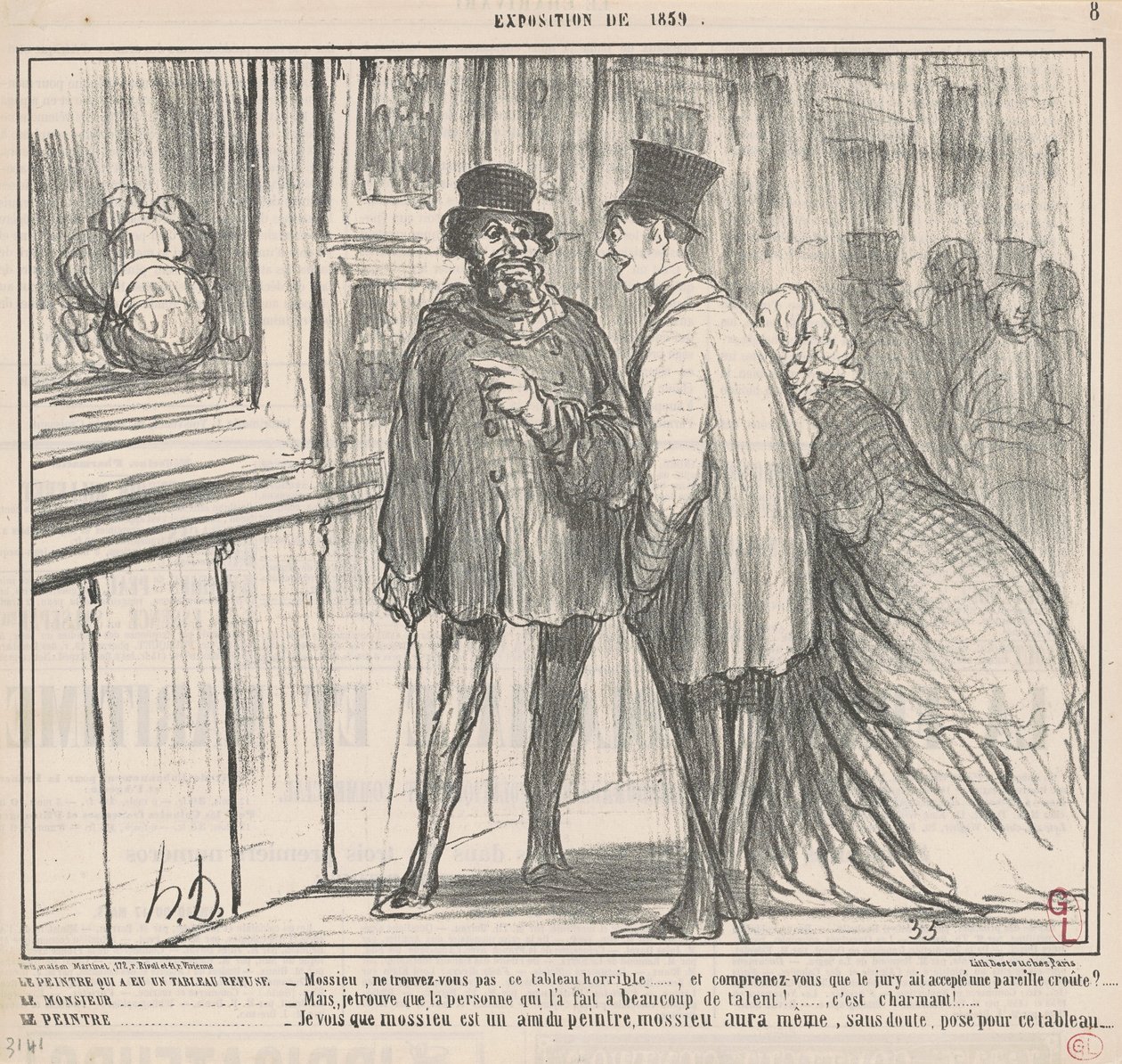 The Painter Who Had a Rejected Painting... by Honoré Daumier