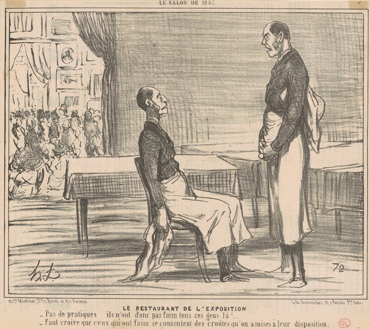 The Exhibition Restaurant by Honoré Daumier